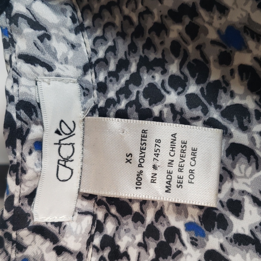 Cache Blue and Gray Snakeskin Print Blouse - SZ XS‎ - Picture 3 of 6